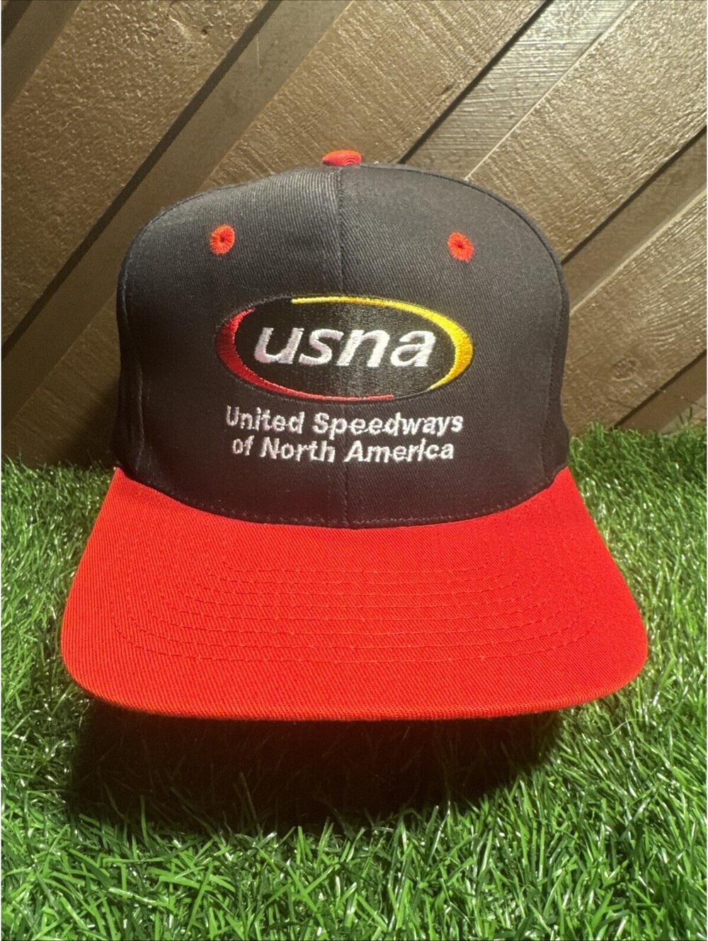 Vintage United Speedways of North America USNA Racing Snapback Hat KC Black Red